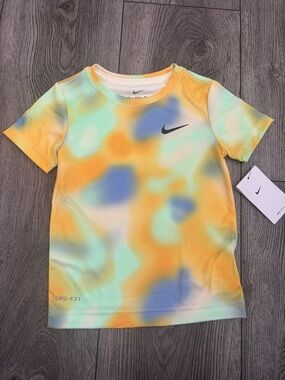Nike Youth Tie-Dye Short Sleeve Tee in Yellow, Mint, Light Blue
